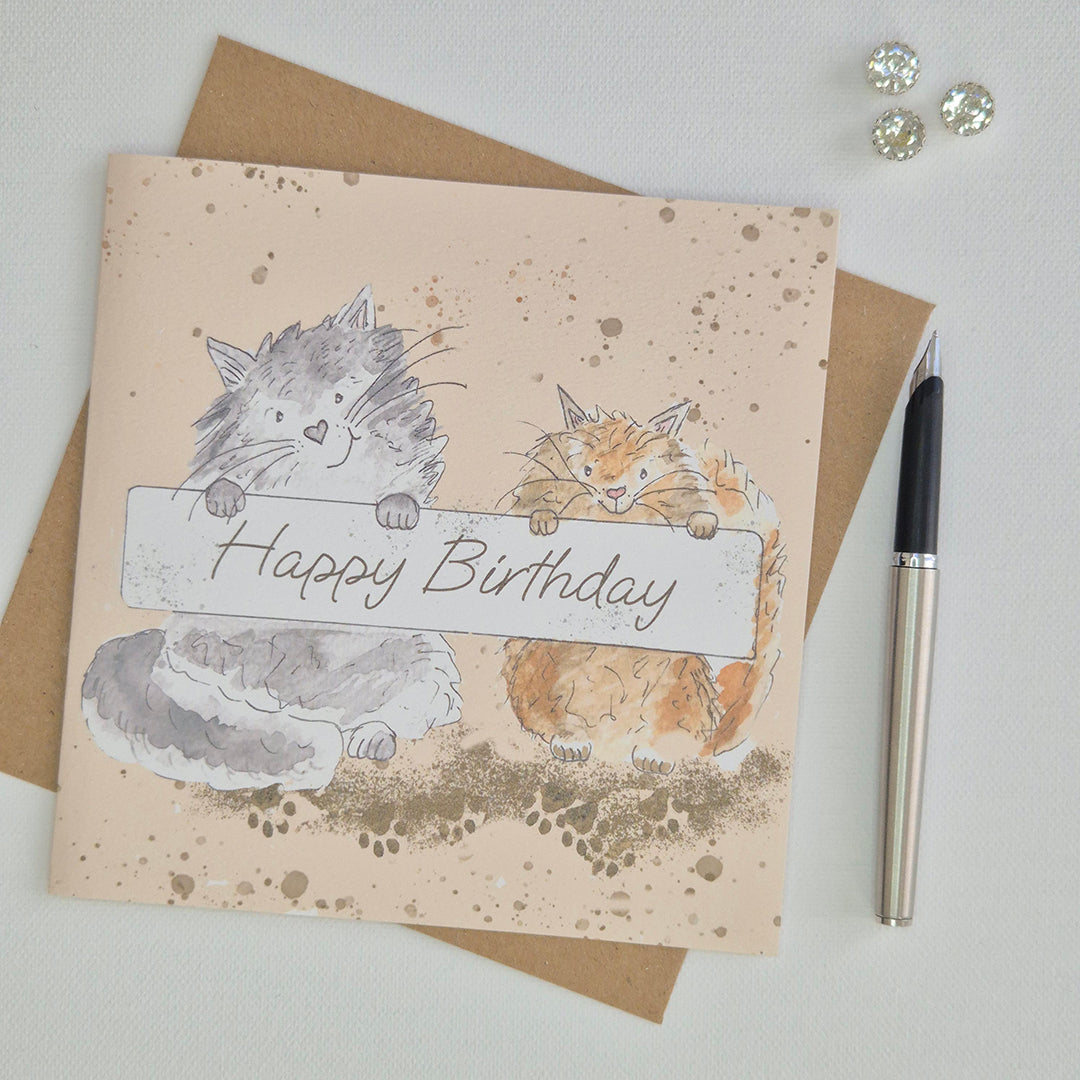 Scruff Cats' Birthday Wishes – Greeting Card